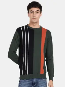 t-base Men Striped Cotton Pullover Sweater