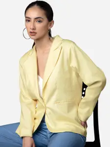 NEOFAA Women Notched Collar Single-Breasted Blazer