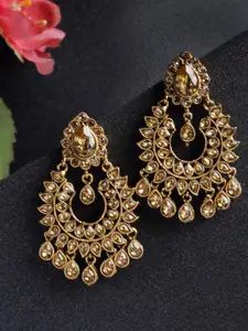 PANASH Gold-Plated Contemporary Chandbalis