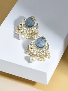 Zaveri Pearls Gold-Plated Contemporary Chandbalis Earrings