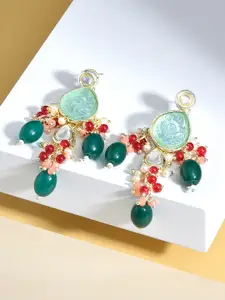 Zaveri Pearls Multicoloured Contemporary Drop Earrings