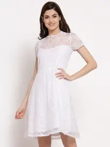 PATRORNA Lace-Up Cotton Dress
