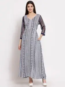 PATRORNA Ethnic Motifs Maxi Cotton Dress