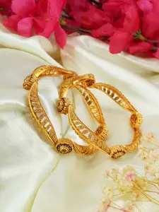 GRIIHAM Set Of 2 Gold-Plated AD Studded Bangles
