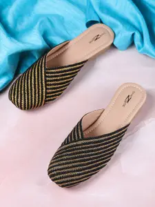 Shezone Women Striped Mules Flats