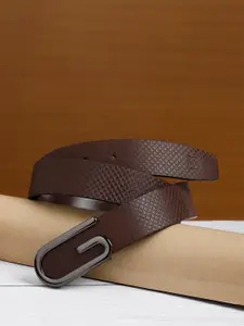 Carlton London Men Push Pin Textured Leather Formal Belt