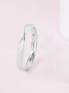 Zavya Men Sterling Silver Rhodium-Plated Finger Ring