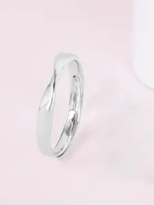 Zavya Men Sterling Silver Rhodium-Plated Finger Ring