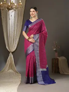 Saree mall Checked Zari Saree