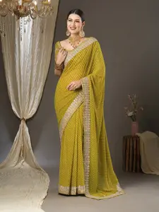 Saree mall Bandhani Printed Poly Georgette Sarees