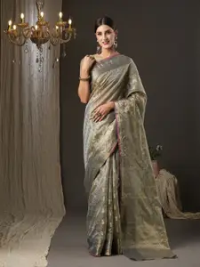 Saree mall Woven Design Zari Silk Blend Saree