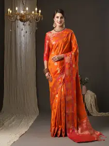 Saree mall Ethnic Motifs Woven Design Zari Paithani Traditional Sarees