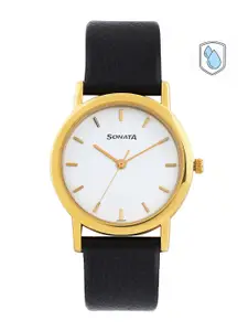 Sonata Men White Dial Watch