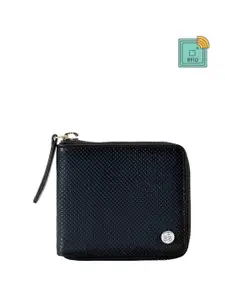 Eske Men Textured Leather Zip Around Wallet