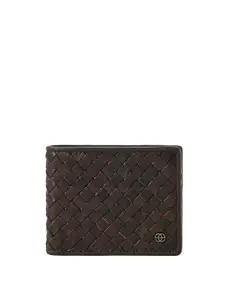 Eske Men Woven Design Leather Two Fold Wallet