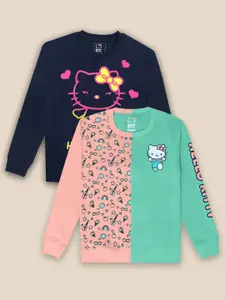 Kids Ville Girls Pack of 2 Hello Kitty Printed Cotton Sweatshirt