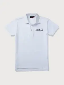 Gini and Jony Boys Typography Printed Polo Collar Short Sleeves Cotton T-shirt