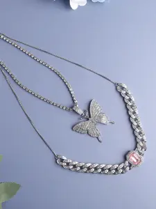 SOHI Silver-Plated Necklace