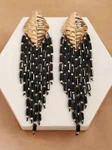 SOHI Gold Plated Contemporary Drop Earrings