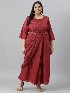 W Plus Size Ethnic Motifs Ethnic Maxi Ethnic Dress