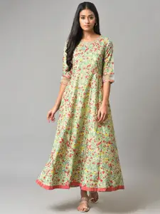 W Floral Printed Ethnic Maxi Ethnic Dress