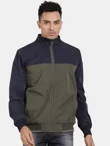 t-base Men Colourblocked Bomber Jacket