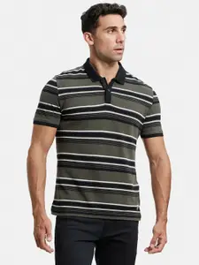 Jockey Men Cotton Striped Polo Collar T-shirt