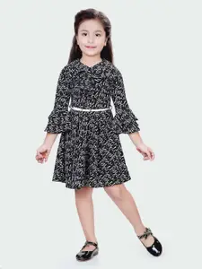 Hunny Bunny Girls V-Neck Fit & Flare Dress