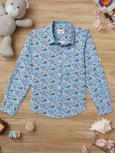 ZION Boys Cotton Comfort Floral Printed Casual Shirt
