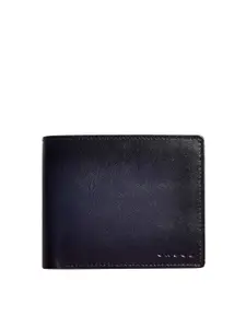 Gauge Machine Men Textured Leather Two Fold Wallet