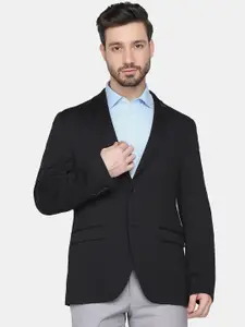 Blackberrys Men Self-Design Slim-Fit Single-Breasted Blazer