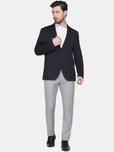 Blackberrys Men Self-Design Slim-Fit Single-Breasted Blazer