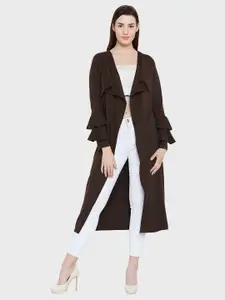 Hypernation Women Pure Cotton Solid Longline Shrug