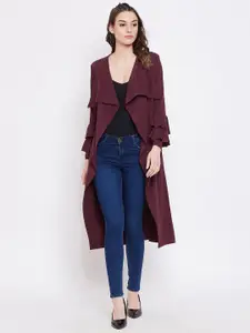 Hypernation Women Pure Cotton Solid Longline Shrug