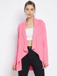 Hypernation Women Pure Cotton Solid Longline Shrug