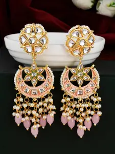 DASTOOR Gold-Plated Contemporary Chandbalis Earrings