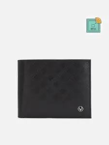 Allen Solly Men Geometric Textured Leather Two Fold Wallet