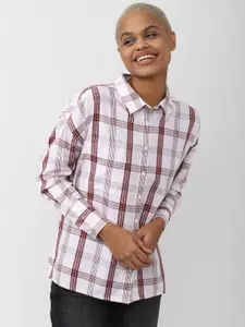 FOREVER 21 Women Checked Cotton Regular Fit Casual Shirt