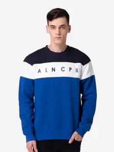Allen Cooper Men Colourblocked Cotton Sweatshirt