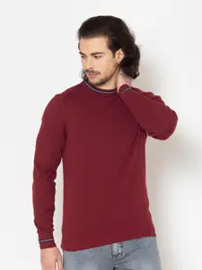 Allen Cooper Men Solid Pullover Cotton Sweater