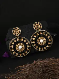 Adwitiya Collection Beaded Circular Drop Earrings
