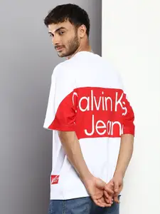 Calvin Klein Jeans Men Typography Printed Boxy Cotton T-shirt