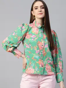 plusS Women Floral Printed Casual Shirt
