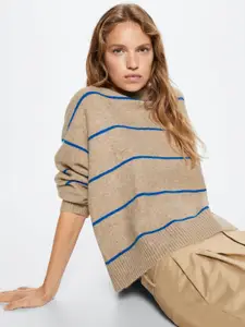 MANGO Women Sustainable Striped Oversized Pullover