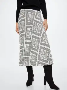 MANGO Women Printed Accordion Pleat A-Line Skirt