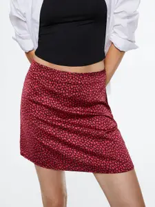 MANGO Animal Print Straight Mini Skirt