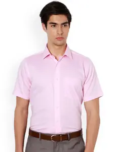 Van Heusen Men Pink Regular Fit Self-Design Formal Shirt
