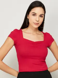 CODE by Lifestyle Ribbed Sweetheart Neck Top