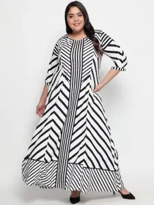 Amydus Plus Size Geometric Printed Maxi Dress