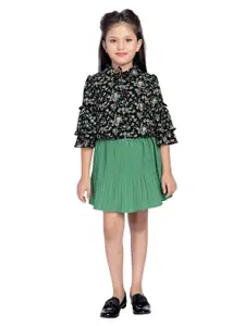 Tiny Baby Girls Printed Top with Skirt